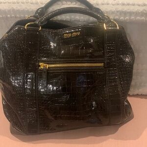 Miu Miu handbag, brown faux crocodile